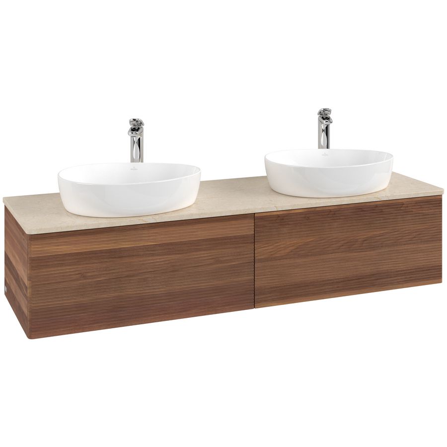 Wastafelonderkast Antao 1600x360x500mm Warm Walnut K39153HM