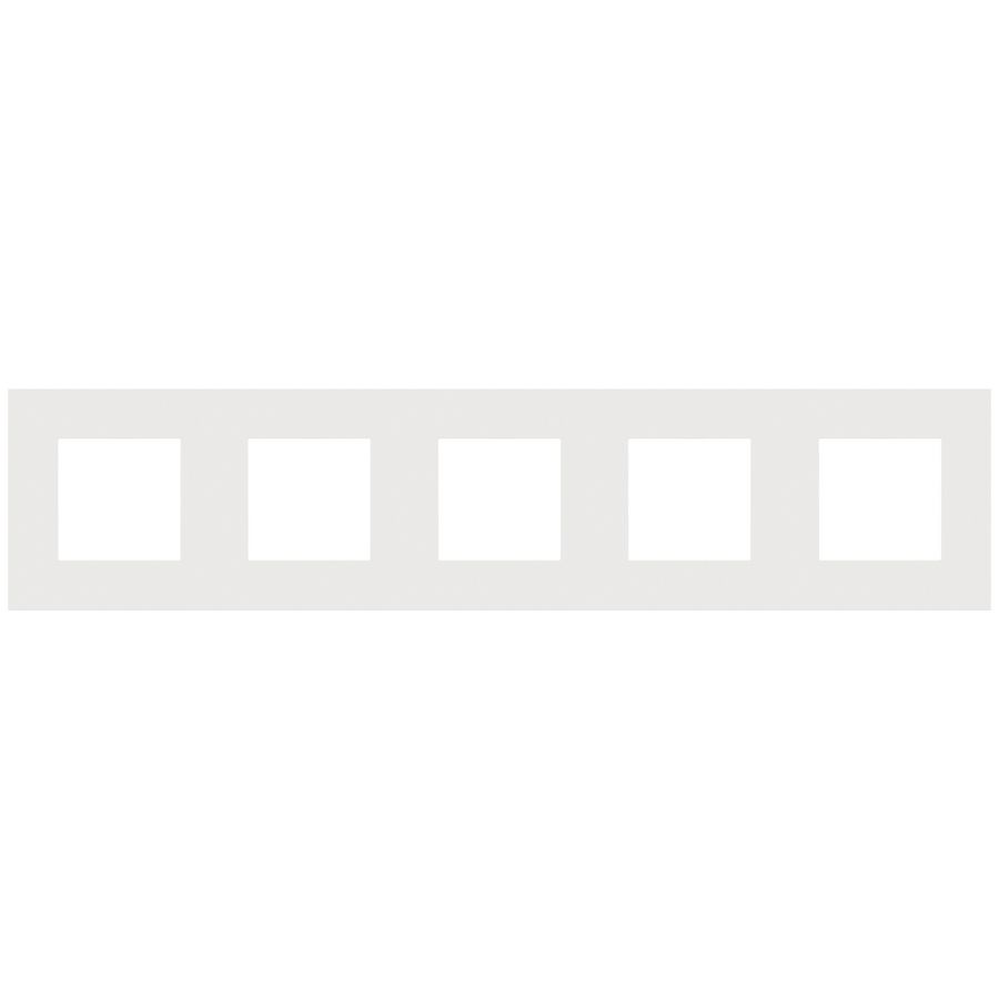 Vijfvoudige afdekplaat hoh 71mm Pure steel white