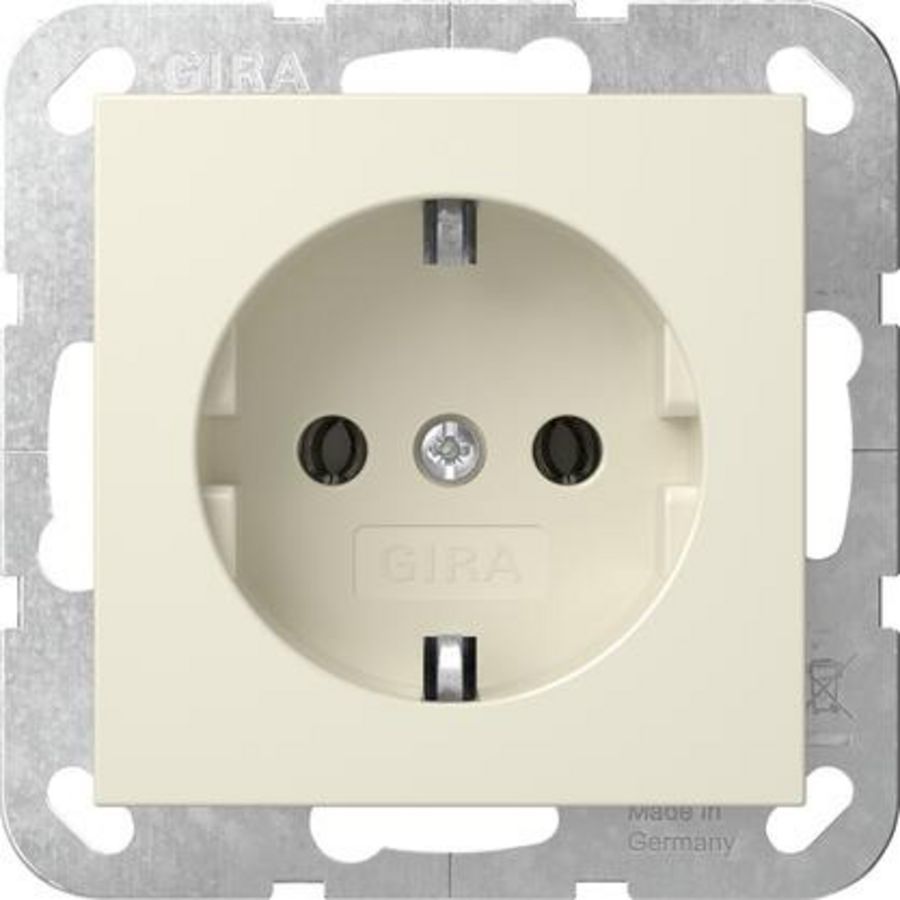 wandcontactdoos met randaarde zonder kl. System 55 creme wit
