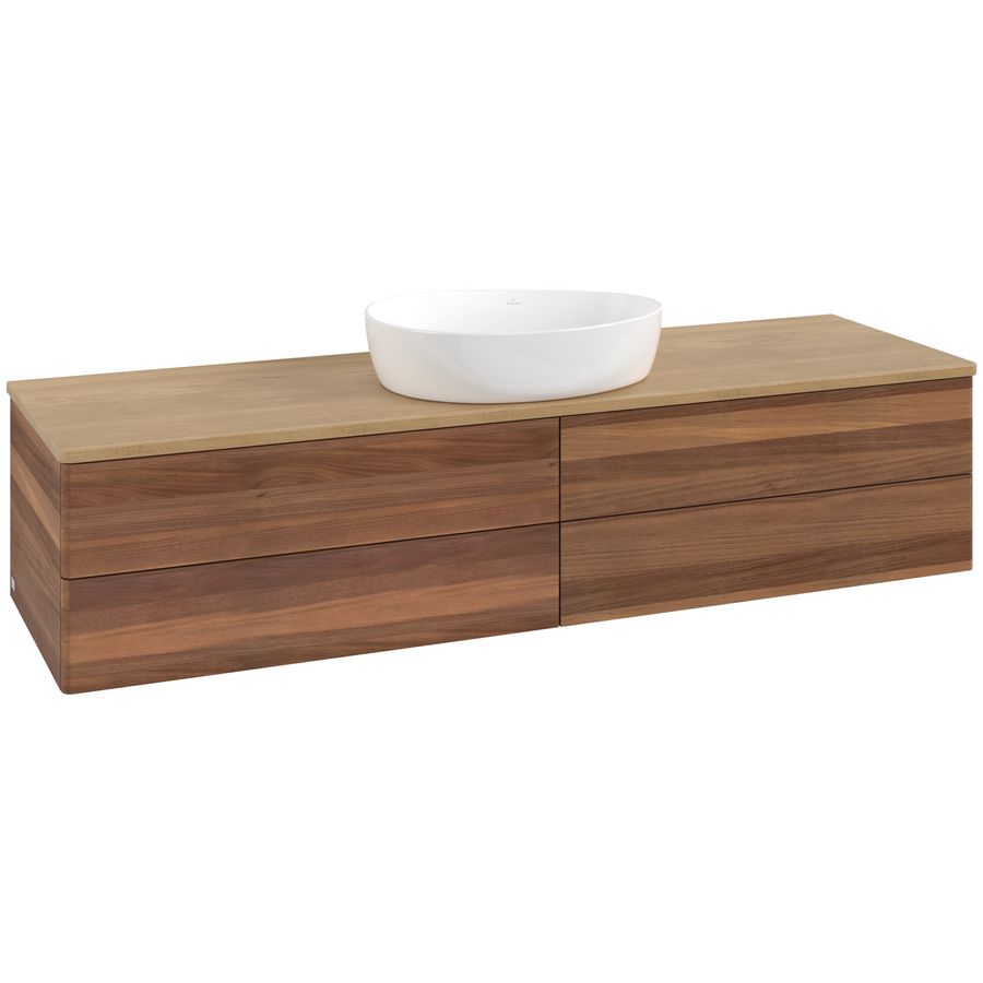 Wastafelonderkast Antao 1600x360x500mm Warm Walnut L25011HM