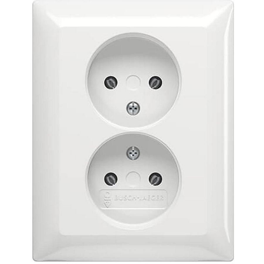 Wandcontactdoos dubbel inbouw SI-B-alpin wit