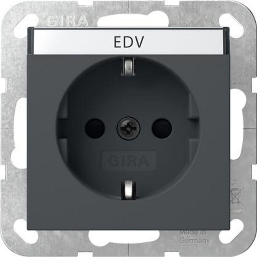wandcontactdoos met randaarde TK + Safety Plus System 55 antraciet