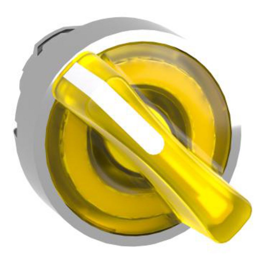 Kop keuzeschakelaar 2 pos Geel Verlicht Led Blijft in s XB4