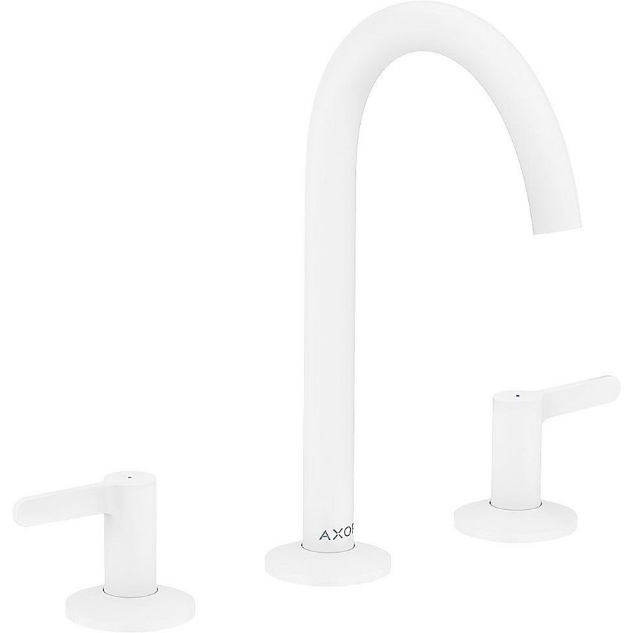 AXOR One 3-gats wastafelmengkraan 130 met afvoerplug mat wit