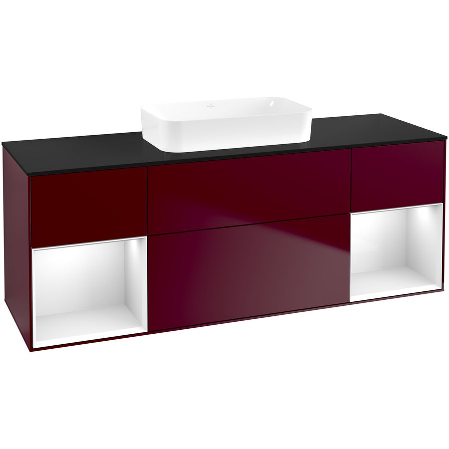 Wastafelonderkast Finion 1600x603x501mm Peony Matt Lacquer F742GFHB