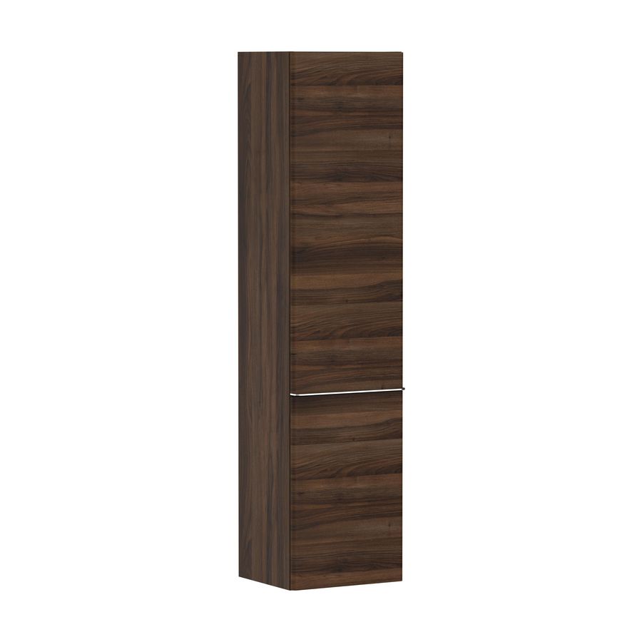 Hoge kast Dark Walnut 400/350 scharnieren rechts greepkleur chroom Xelu Q 54142000