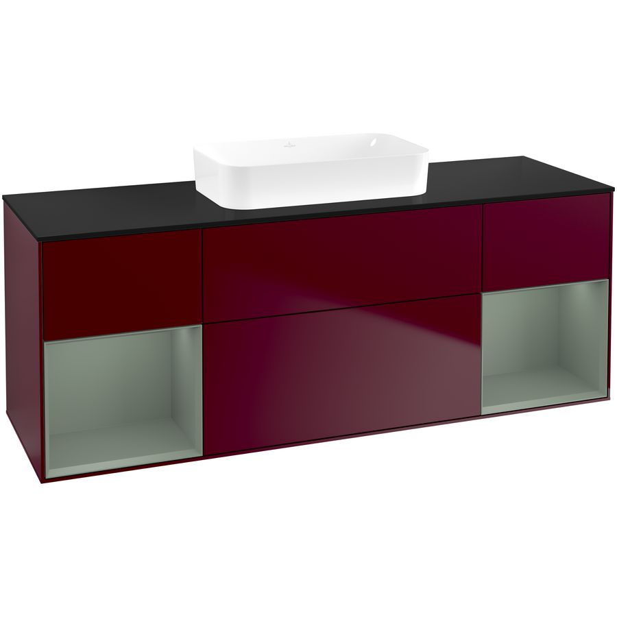 Wastafelonderkast Finion 1600x603x501mm Peony Matt Lacquer F742GMHB