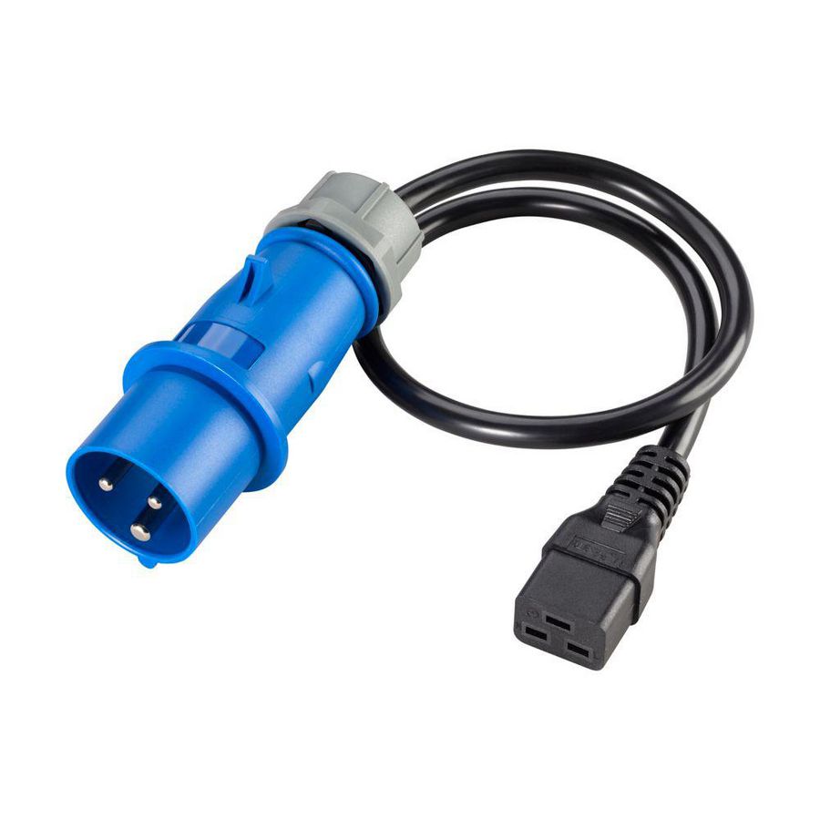 C19 to IEC309 16A/1P plug adaptor 50cm