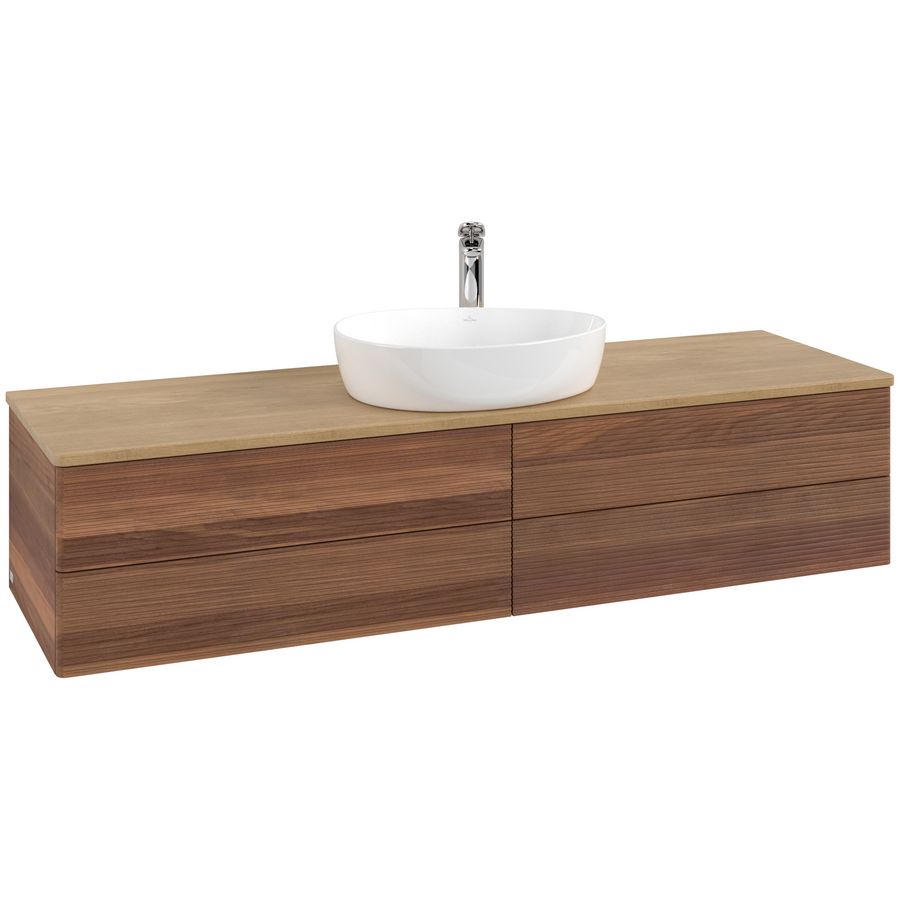 Wastafelonderkast Antao 1600x360x500mm Warm Walnut L25151HM