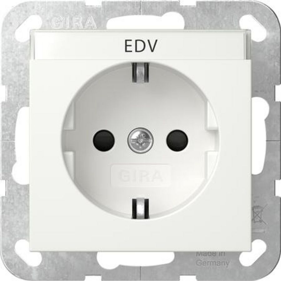wandcontactdoos met randaarde TK + Safety Plus System 55 zuiver wit