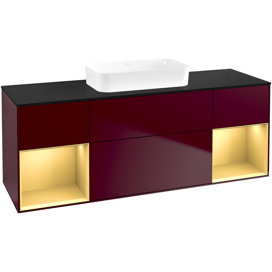Wastafelonderkast Finion 1600x603x501mm Peony Matt Lacquer F742HFHB