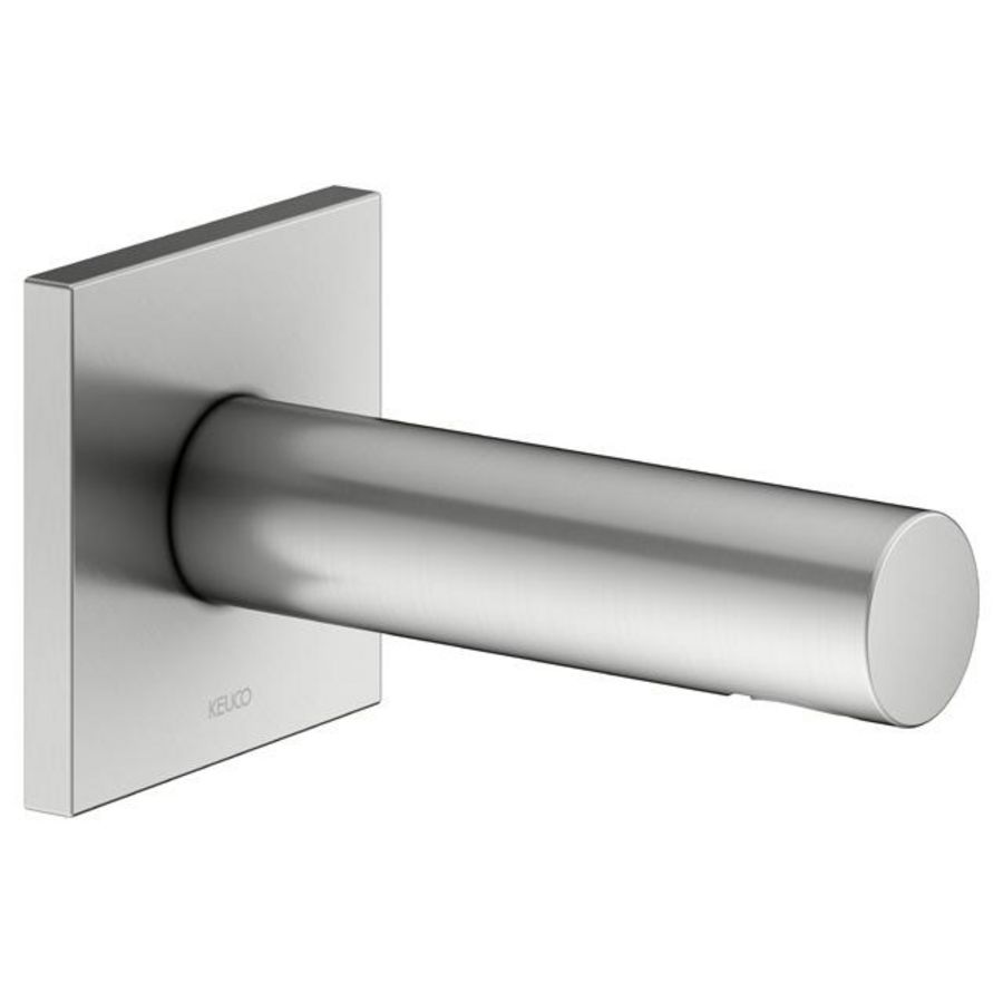 Baduitloop DN15 /vierkant rozet uitloop 130mm roestvrij st