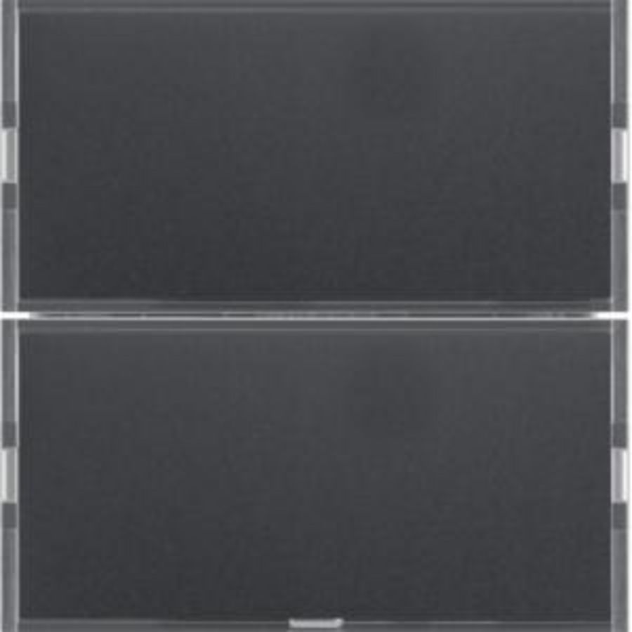 Drukknop opzetmodule 2-v tekstv. berker S/B alu/antraciet