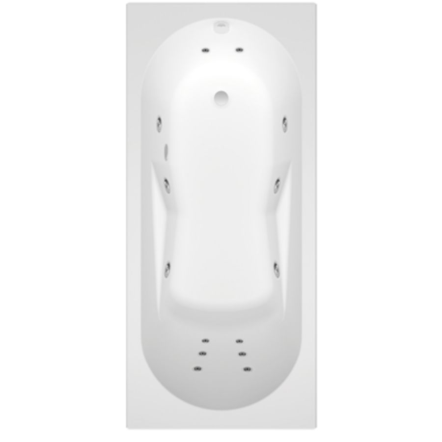 Whirlpool Lazy Rihopool 170x75cm systeem FLOW rechts hoogglans wit
