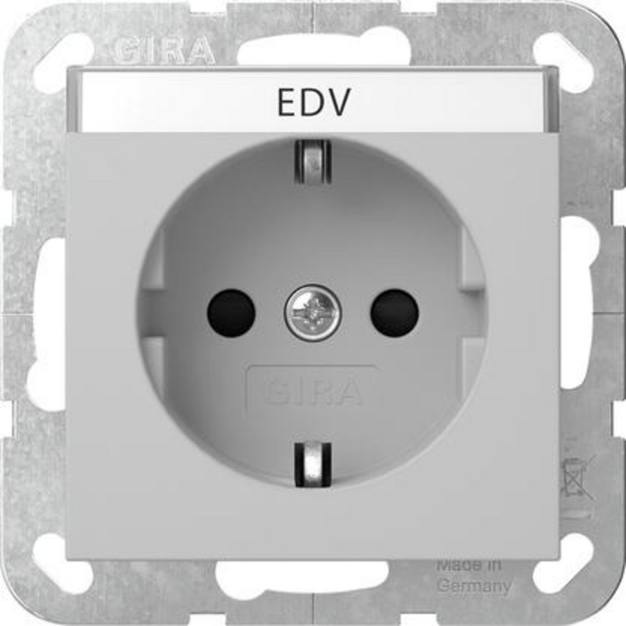wandcontactdoos met randaarde TK + Safety Plus System 55 grijs m