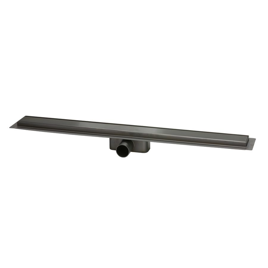 R-Line douchegoot rvs 800x62mm ZU. 40mm blind rooster PVD-gecoat geborsteld Gun metal waterslot 25mm (inbouwhoogte 65mm)
