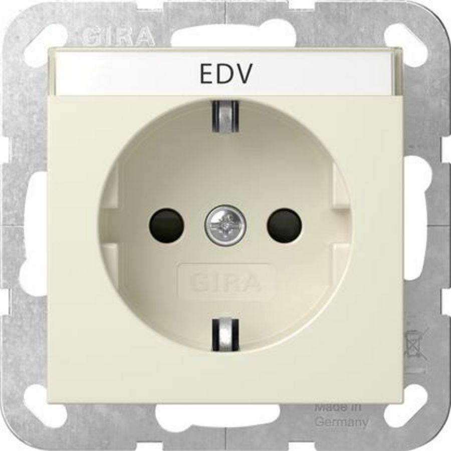 wandcontactdoos met randaarde TK + Safety Plus System 55 creme wit