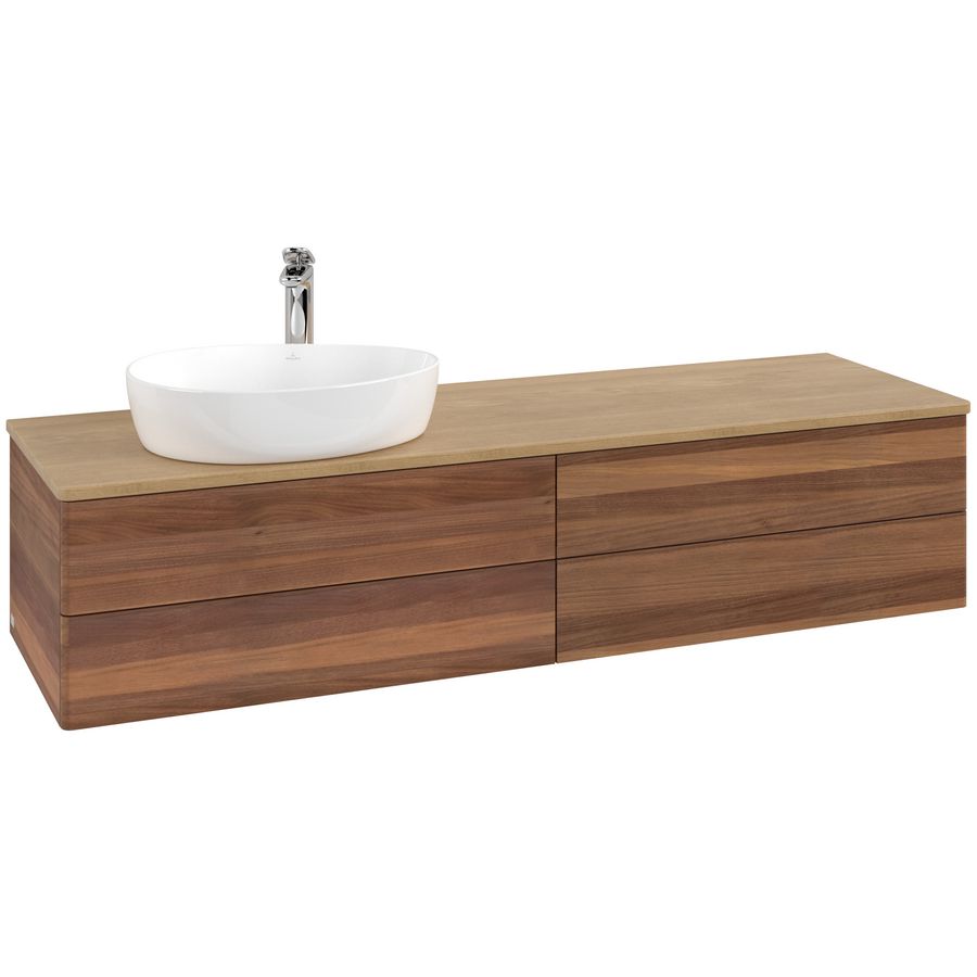 Wastafelonderkast Antao 1600x360x500mm Warm Walnut L26051HM