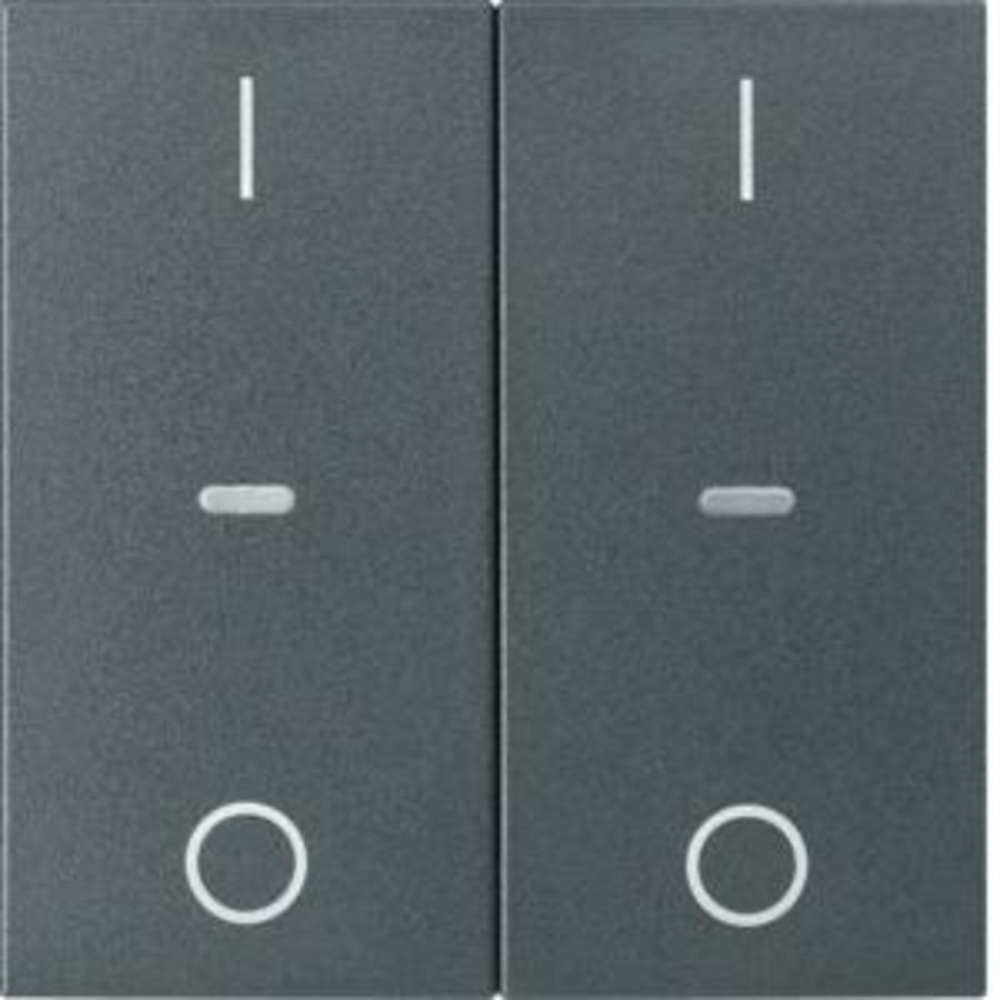 Drukknopmodule afdekking 2-v I/O berker S.1/B.3/B.7 antraciet