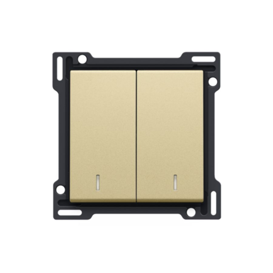 Afwerkingsset dubbele lens serieschakelaar gold coated