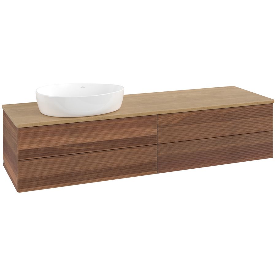 Wastafelonderkast Antao 1600x360x500mm Warm Walnut L26111HM