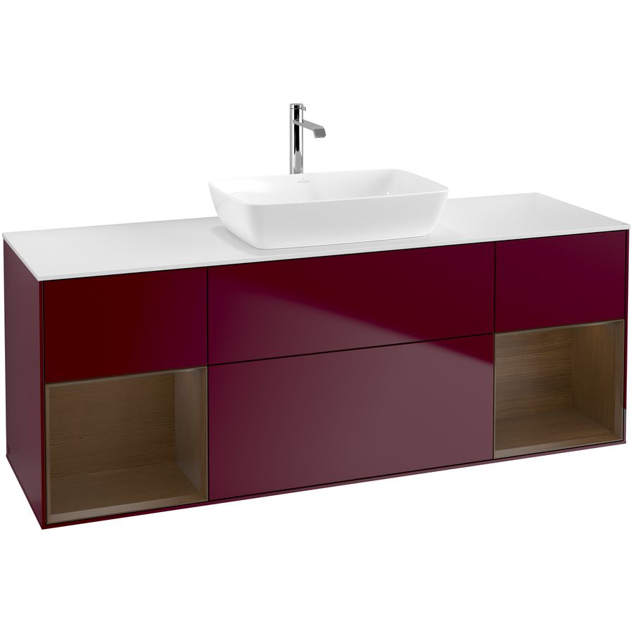 Wastafelonderkast Finion 1600x603x501mm Peony Matt Lacquer F861GNHB