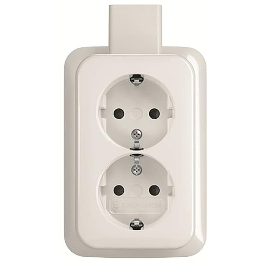 Wandcontactdoos ra dubbel kv + plaat opb AP alpin