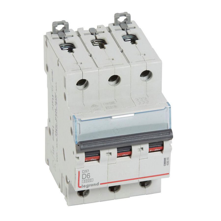Installatieautomaat DX³ 6000A/10kA 3-polig D-karakteristiek 6A