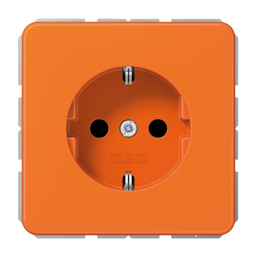 Wandcontactdoos CD-univ. oranje besch.cont. slagv.