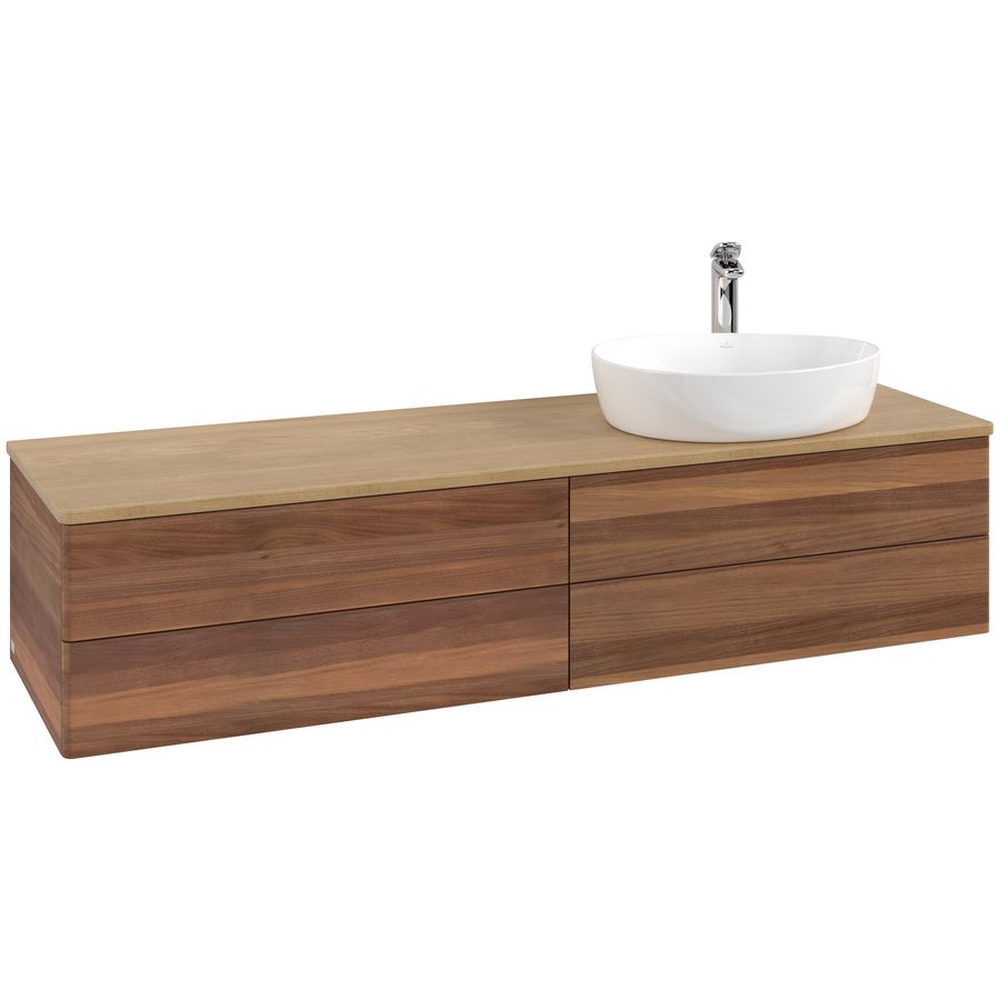 Wastafelonderkast Antao 1600x360x500mm Warm Walnut L27051HM