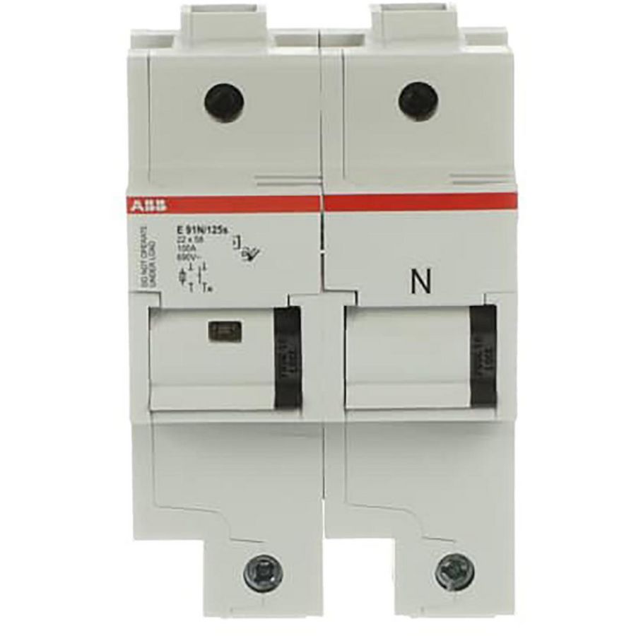 Zekeringhouder voor 22 x 58mm zekeringen 1p+N max 100A+indic