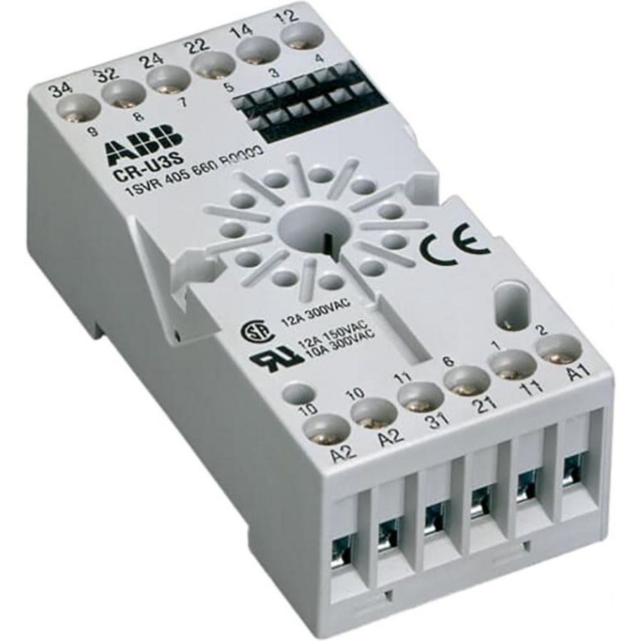 Sokkel CR-U3s voor 3 c/o cr-u relais VVE=10