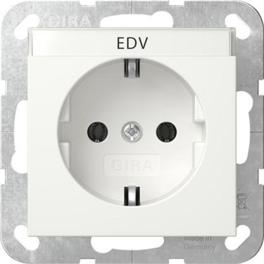wandcontactdoos met randaarde TK System 55 zuiver wit