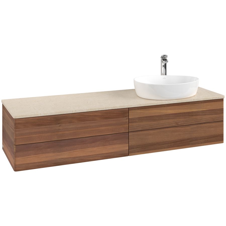 Wastafelonderkast Antao 1600x360x500mm Warm Walnut L27053HM
