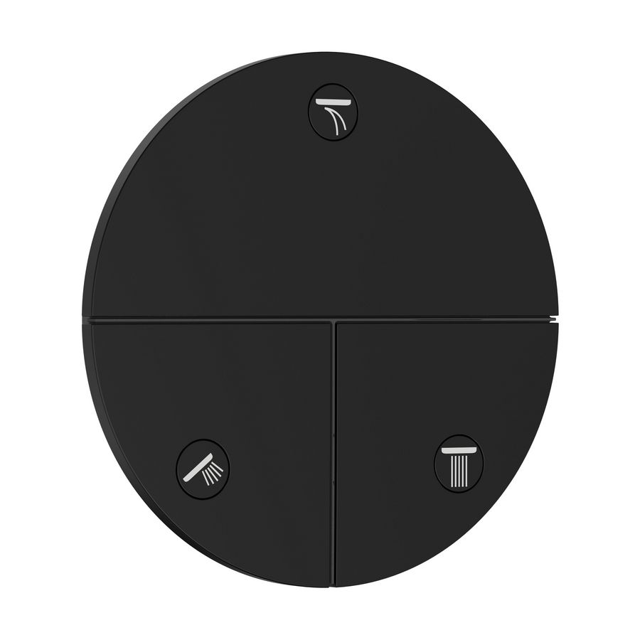 Showselect Comfort S stopkraan afbouwdeel tbv inbouw voor 3 functies mat zwart