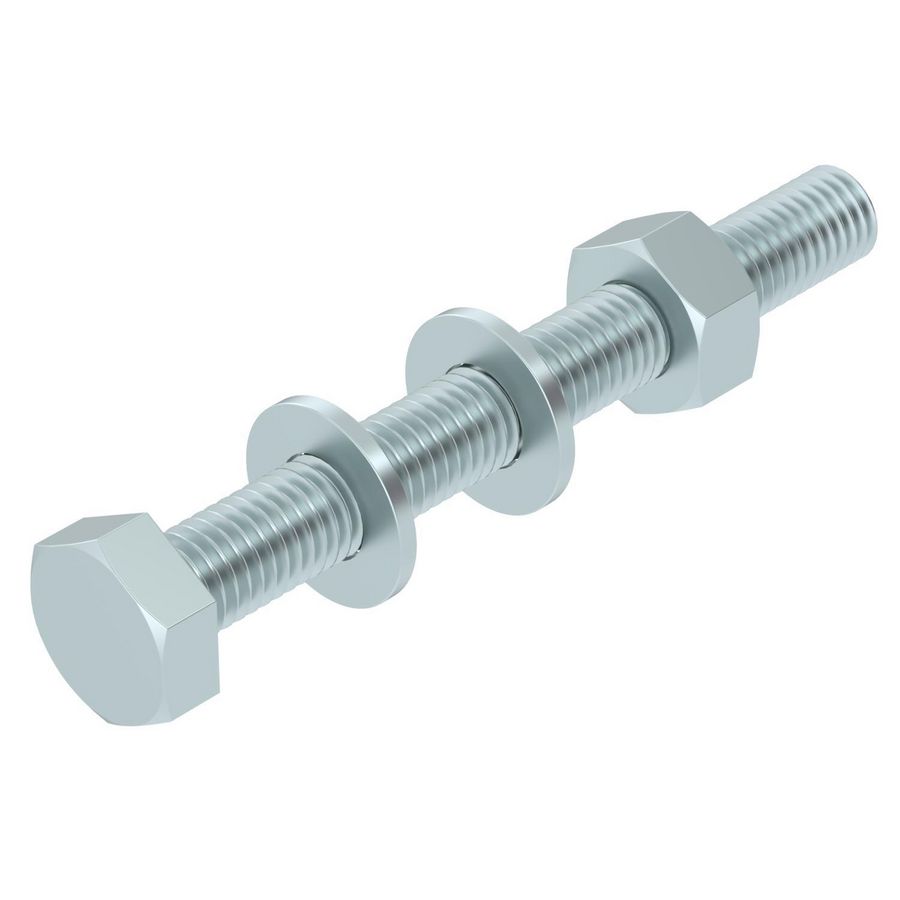 Zeskantbout moer en sluitring M10x90 staal VVE=20
