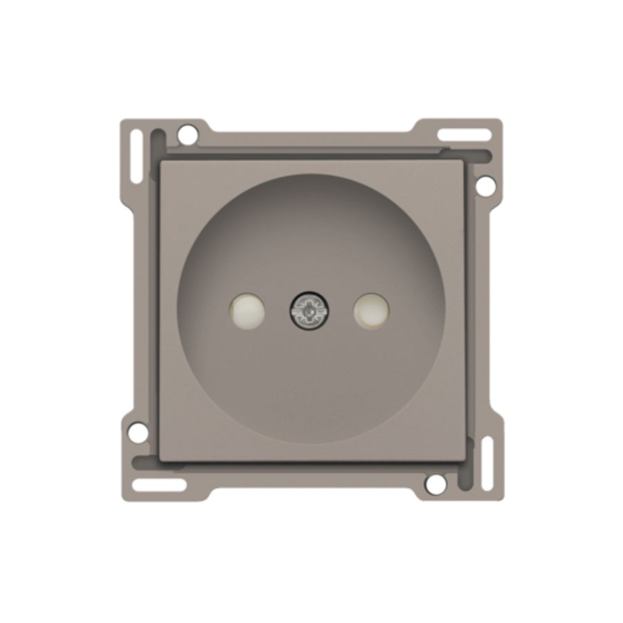 Afwerkingsset stopcontact z. aarding met besch.afsl. Bronze