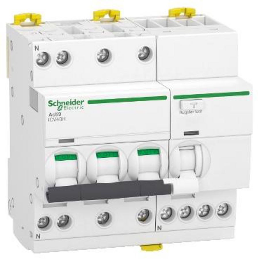 Aardlekautomaat 3-polig + Nul 10A C-Karakteristiek 10000 Acti9 iCV40H