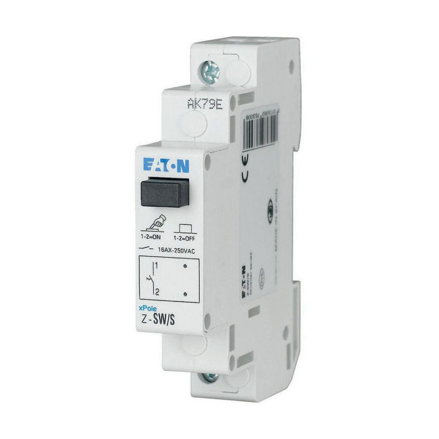 Schakelaar Z, 250VAC, 16 A, Contacten 1M 1V, signaallamp, 1TE