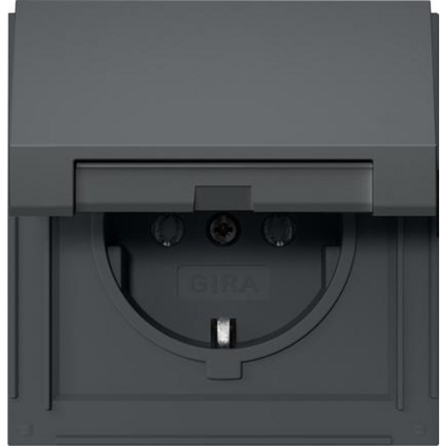 wandcontactdoos met randaarde KD Gira TX_44 antraciet