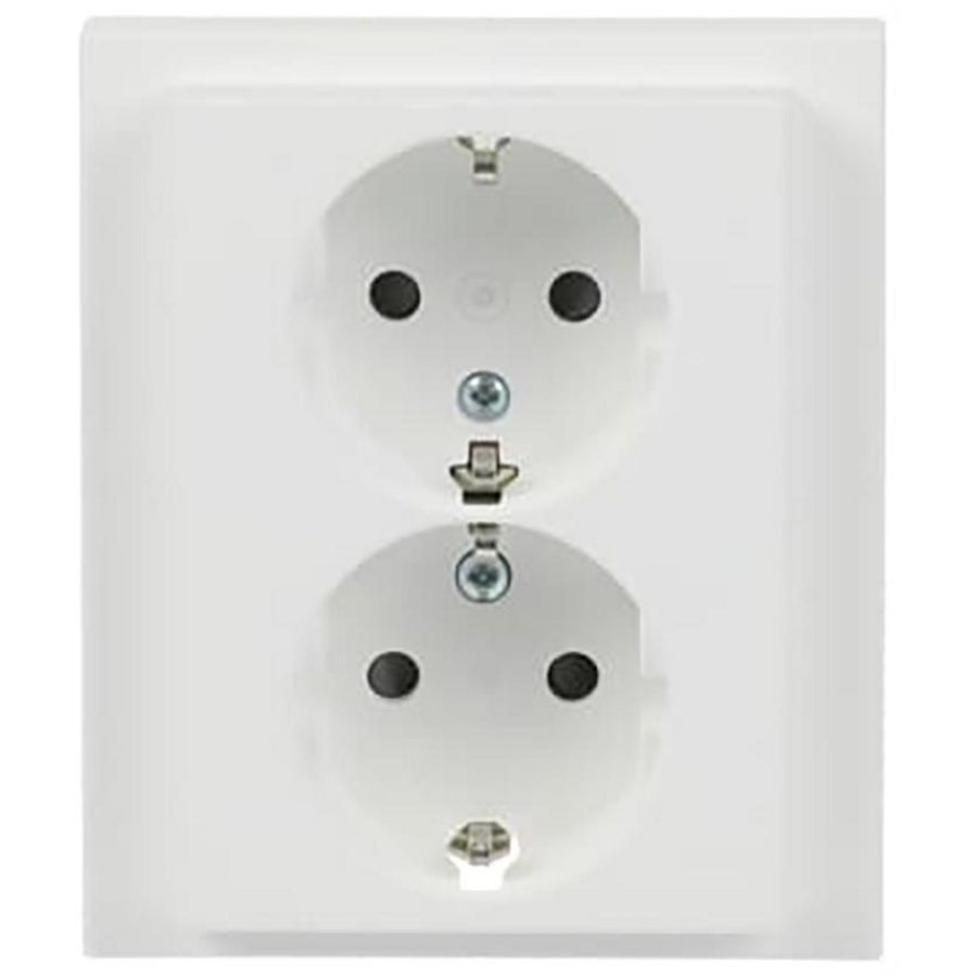 Wandcontactdoos ra dubbel kv inb f-mat wit