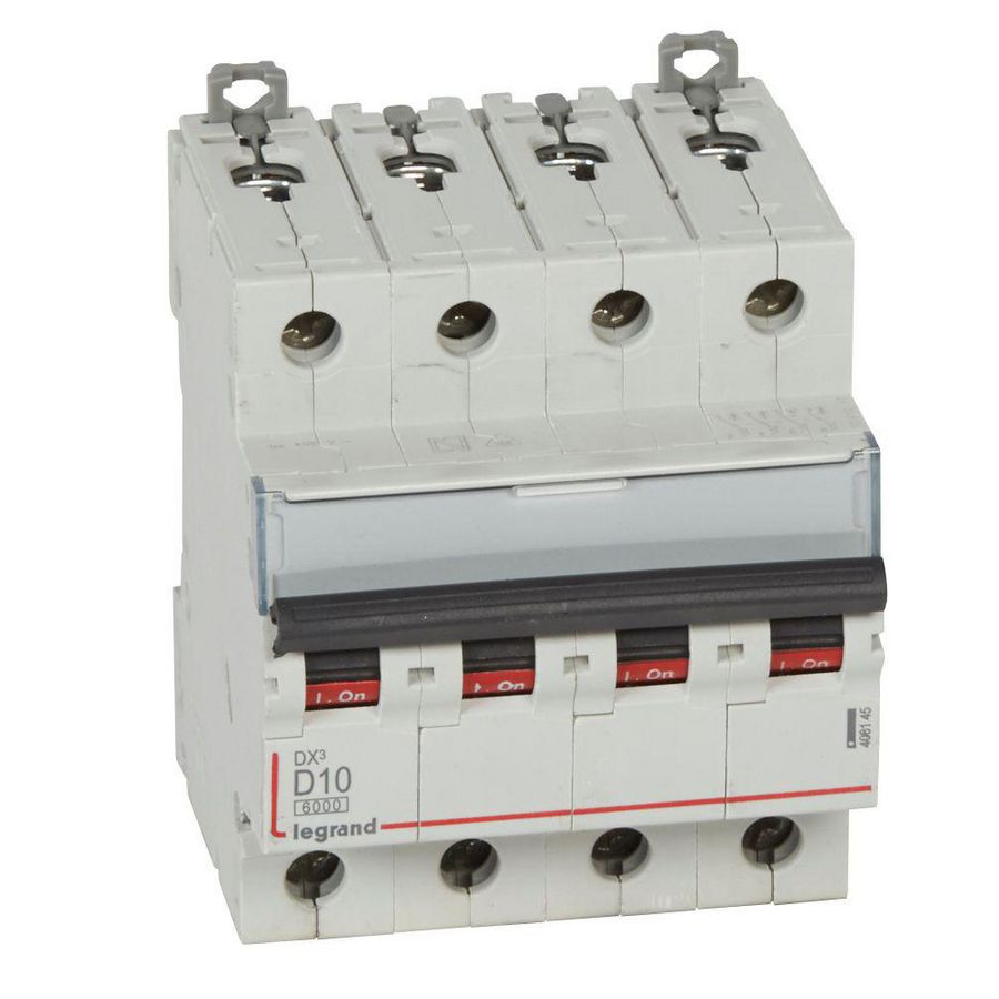 Installatieautomaat DX³ 6000A/10kA 4-polig D-karakteristiek 10A