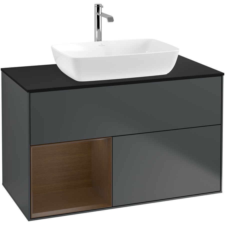 Wastafelonderkast Finion 1000x603x501mm Mid.Blue Matt Lacquer F772GNHG