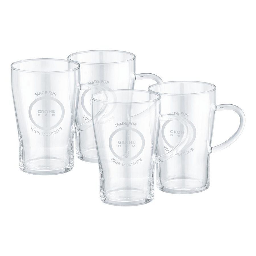 Set a 4st. red glazen 250ml