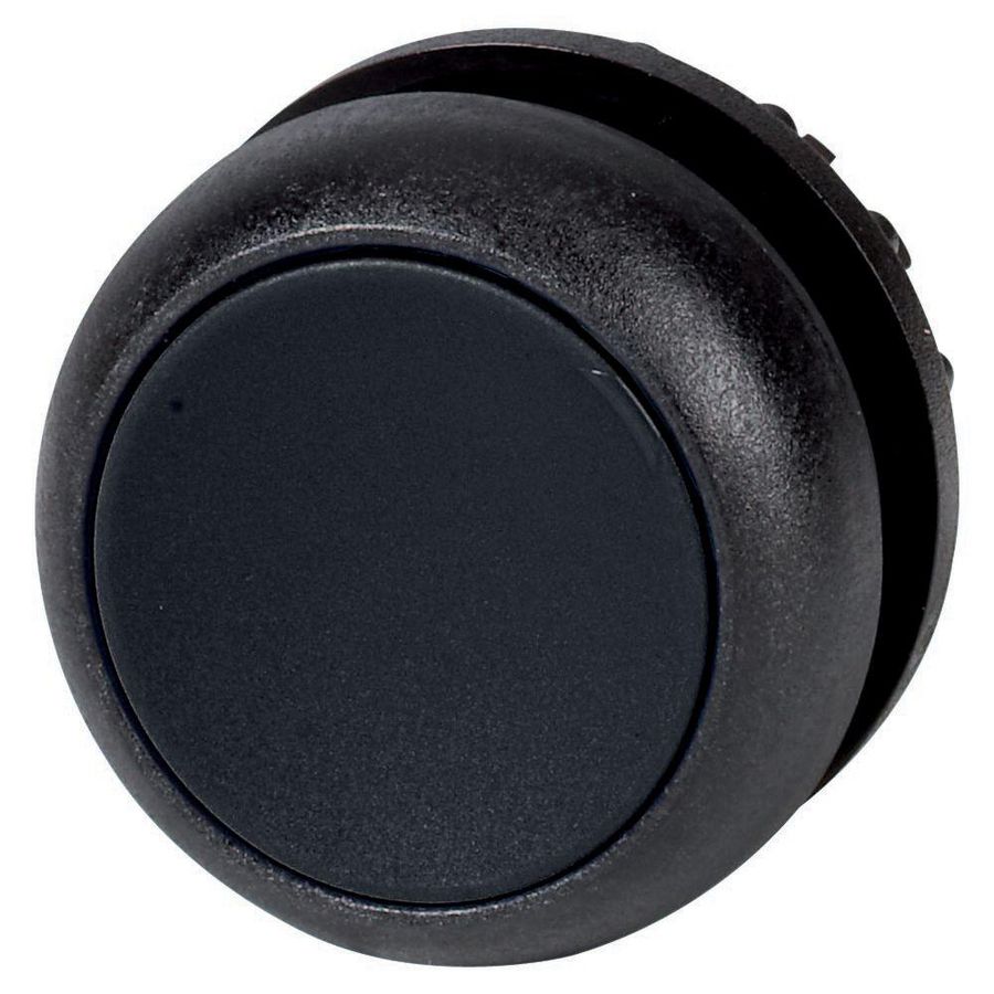 Drukknop vlak zwart terugverend M22S-D-S