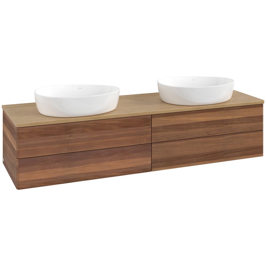 Wastafelonderkast Antao 1600x360x500mm Warm Walnut L28011HM