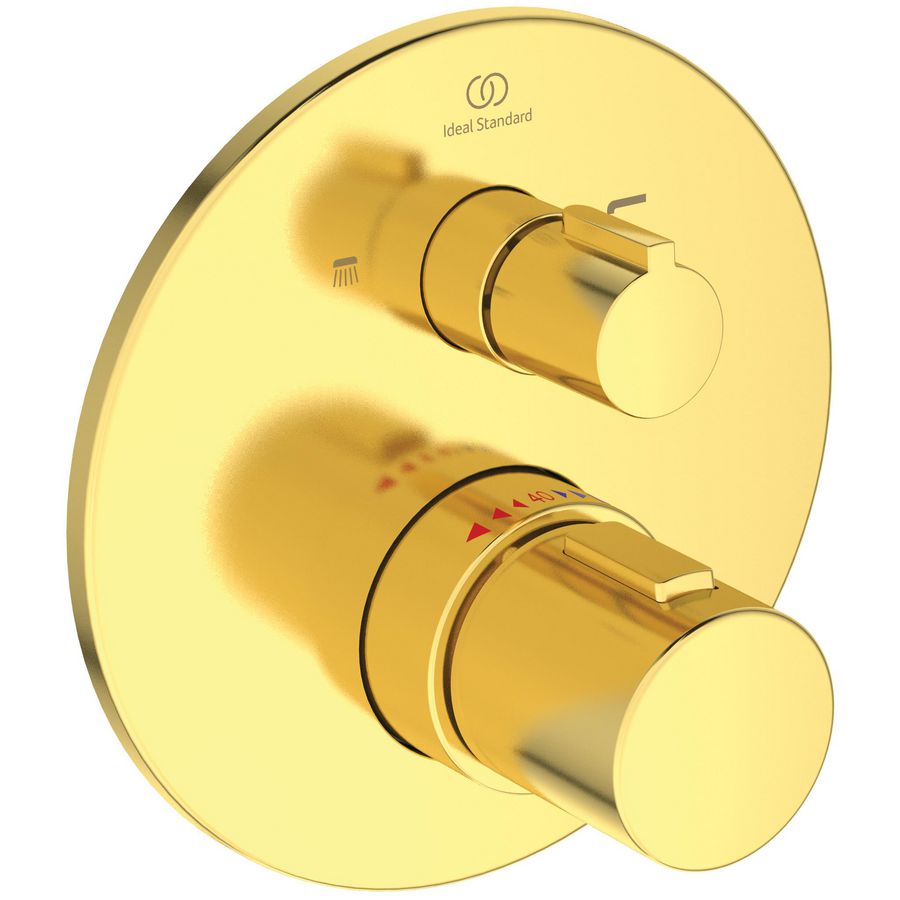 t100 inb.therm stopkr omstel opbwd vull bad overl brushed gold (mat goudkleurig) A5