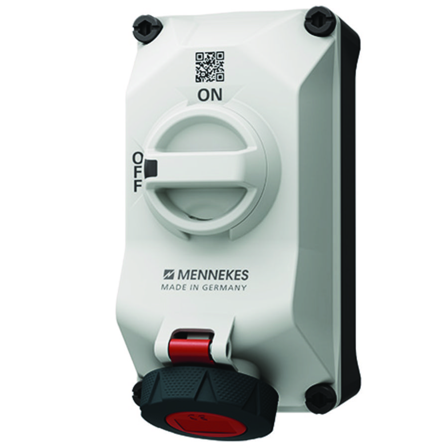 Wandcontactdoos 16A 4-polig  6H 400V IP67 DUO