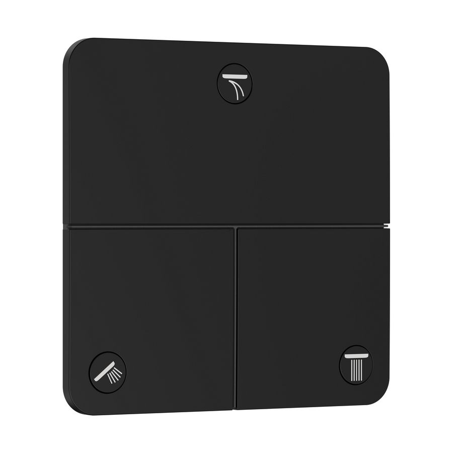 ShowerSelect Comfort Q Kraan afbouwdeel tbv inbouw voor 3 functies mat zwart