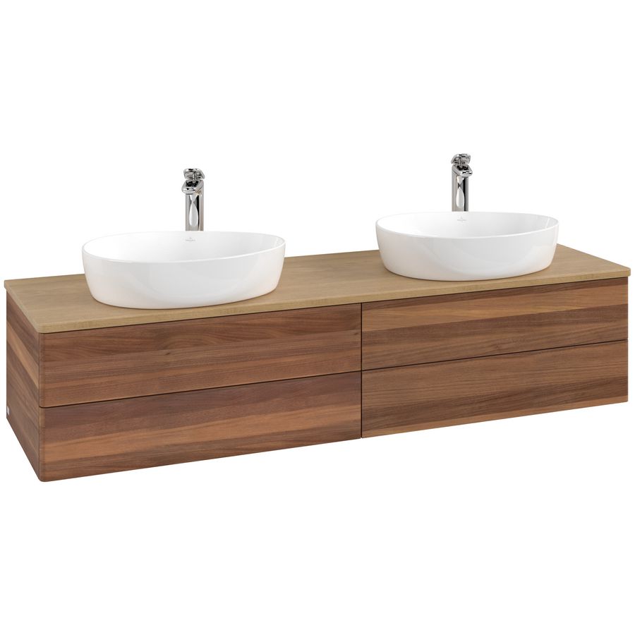 Wastafelonderkast Antao 1600x360x500mm Warm Walnut L28051HM